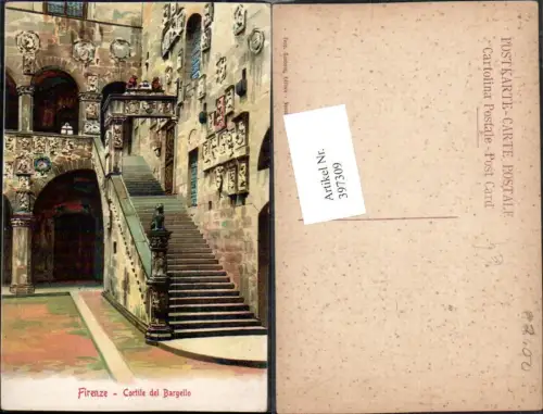 397309,Künstler AK Toscana Firenze Florenz Cortile del Bargello Stiege