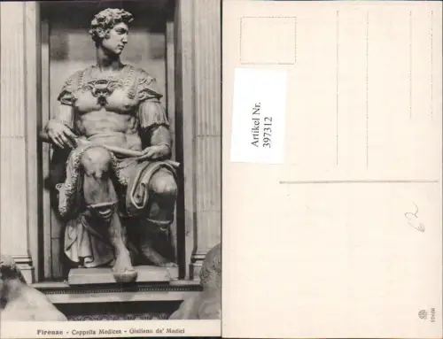 397312,Toscana Firenze Florenz Cappella Medicea Giuliano de Medici Statue