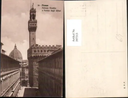 397313,Toscana Firenze Florenz Palazzo Vecchio e Portico degli Uffizii Rathaus