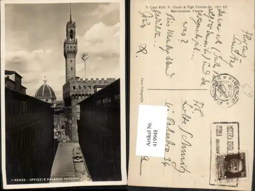 419948,Toscana Firenze Florenz Uffizzi e Palazzo Vecchio Rathaus Turm