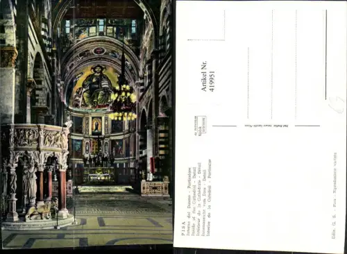 419951,Toscana Pisa Interno del Duomo Particolare Kirche Innenansicht