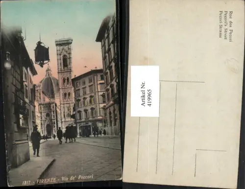 419965,Toscana Firenze Florenz Via de Peccori Straßenansicht Turm