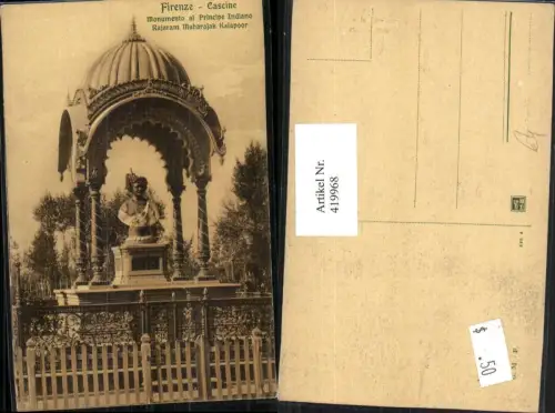 419968,Toscana Firenze Florenz Cascine Monumento al Principe Indiano Rajaram Maharajak Kalapoor