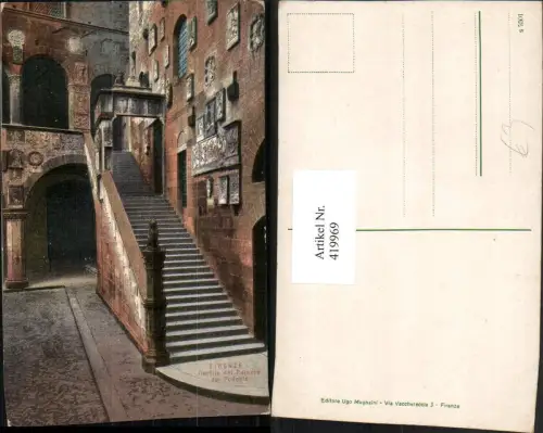 419969,Toscana Firenze Florenz Palazzo del Podesta Cortile Stiege