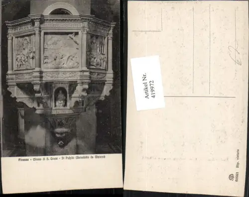419972,Toscana Firenze Florenz Chiesa di S. Croce Pulpito Kirche Kanzel