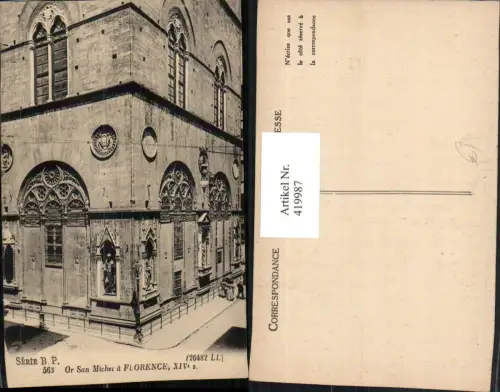 419987,Toscana Firenze Florence Florenz Or San Michel Gebäude