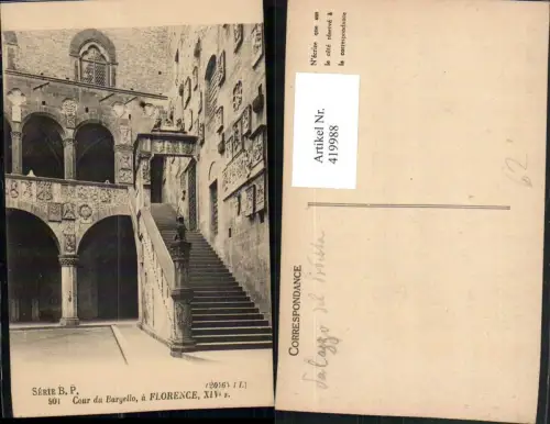 419988,Toscana Firenze Florence Florenz Cour du Bargello Hof Stiege