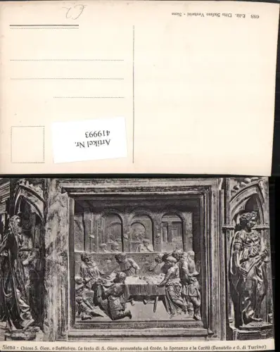 419993,Toscana Siena Chiesa S. Giovanni Battistero La testa presentata ad Erode Relief