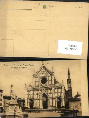 420006,Toscana Firenze Florenz Chiesa di Santa Croce e Statua di Dante Kirche