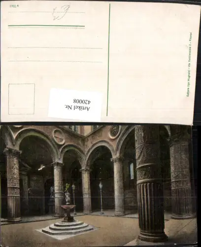 420008,Toscana Firenze Florenz Palazzo Vecchio Cortile Rathaus Brunnen Arkaden