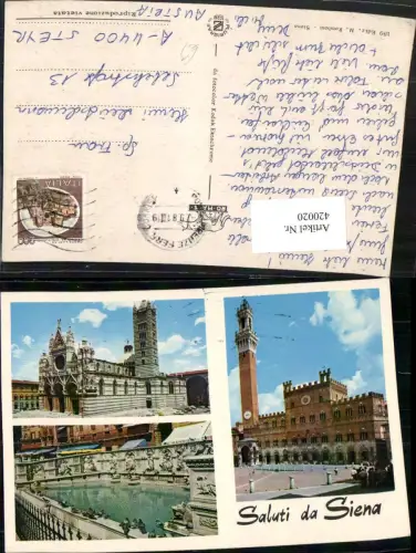 420020,Toscana Siena Kirche Rathaus Turm Mehrbildkarte