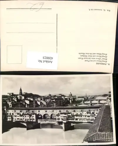 420023,Toscana Firenze Florenz Lung'Arno coi tre Ponti Teilansicht Brücken