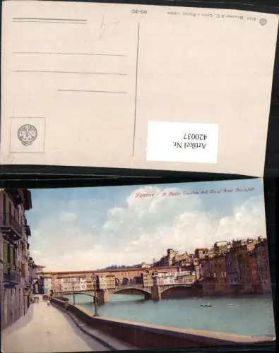 420037,Toscana Firenze Florenz Ponte Vecchio dal Lung'Arno Acciajoli Brücke