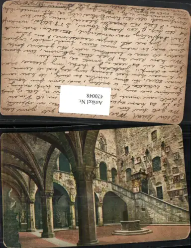 420048,Toscana Firenze Florenz Cortile del Bargello Hof Arkaden Brunnen