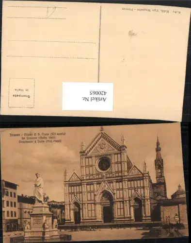 420065,Toscana Firenze Florenz Chiesa di S. Croce Kirche Denkmal