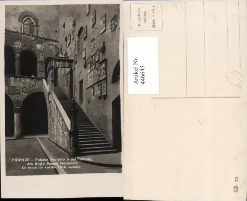 446645,Toscana Firenze Florenz Palazzo Pretorio o del Podesta Scala Stiege