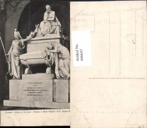 446647,Toscana Firenze Florenz Chiesa di S. Croce Monumento Dante Alighieri Statue
