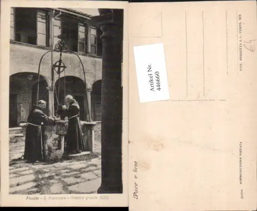 446660,Toscana Firenze Fiesole S. Francesco Chiostro grande Kloster Mönche Brunnen