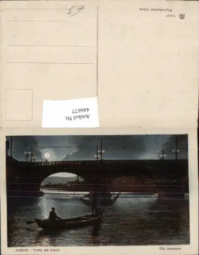 446677,Toscana Firenze Florenz Ponte alle Grazie Brücke Boot Mondschein