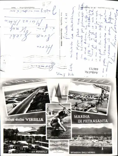 446713,Toscana Lucca Versilia Marina di Pietrasanta Spiaggia Strand Mehrbildkarte