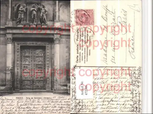 472766,Toscana Firenze Florenz Porta del Battistero Portal Tür