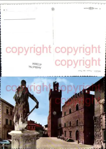 472804,Toscana Arezzo Piazza di Priori Platz Statue Glockenturm