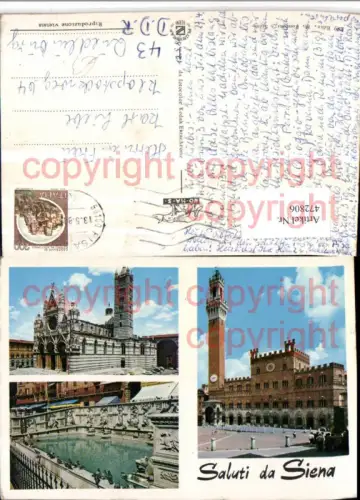 472806,Toscana Siena Kirche Rathaus Brunnen Mehrbildkarte