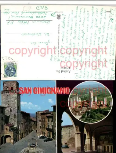 472832,Toscana Siena San Gimignano Totale Turm Mehrbildkarte