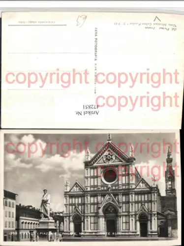 472851,Toscana Firenze Florenz Piazza S. Croche mon a dante Alighieri Kirche