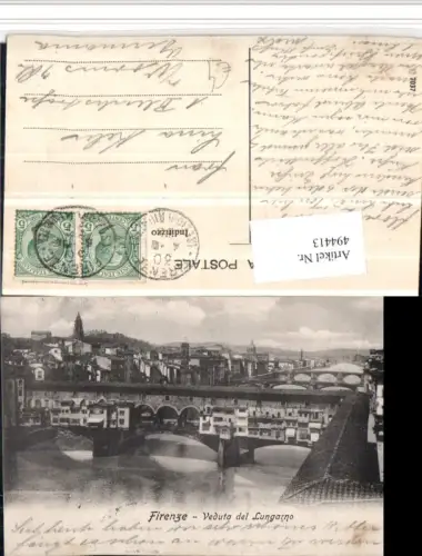 494413,Toscana Firenze Florenz Veduta del Lungarno Teilansicht Brücke