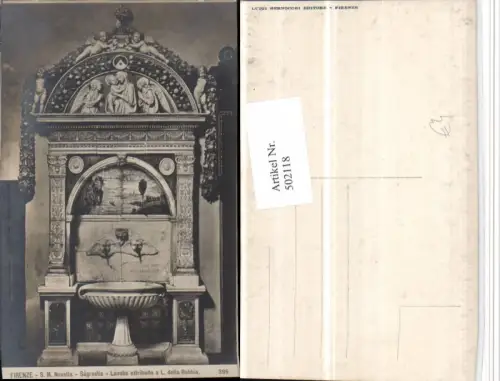 502118,Toscana Firenze Florenz S.M. Novella Sagrestia Lavabo Becken