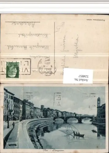 524957,Toscana Pisa Lungarno Fluss Brücke Fischer Boot