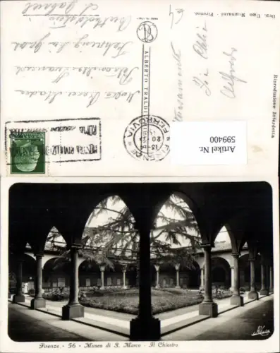 599400,Firenze Florenz Museo di S. Marco Al Chiostro Laubengang Italy