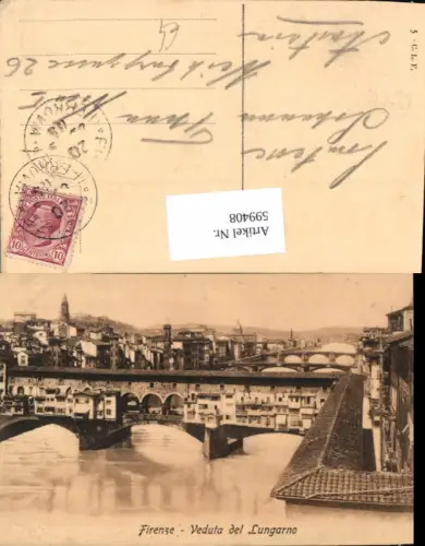 599408,Firenze Florenz Veduta del Lungarno Brücke Italy
