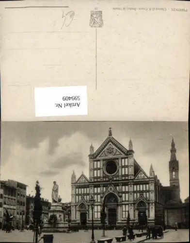 599409,Firenze Florenz Chiesa di S. Croce Statua di Dante Italy