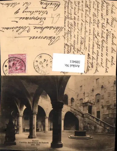 599411,Firenze Florenz Cortile del Palazzo del Podesta Italy