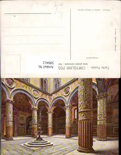 599412,Künstler Ak A. Marrani Firenze Florenz Cortille di Palazzo Vecchio Italy
