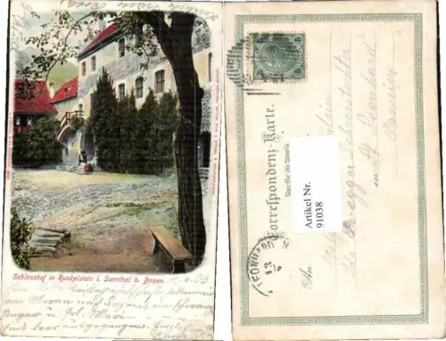 91038,Schlosshof Runkelstein Sarnthal Bozen 1903 Südtirol