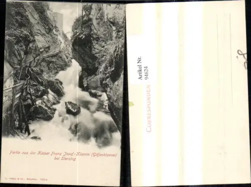 94624,Trentino Partie a. d. Kaiser Franz Josef Klamm Gilfenklamm b. Sterzing Wasserfall