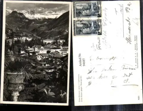 94685,Trentino Gries Bolzano verso il Catinaccio Gries Bozen geg. Rosengarten