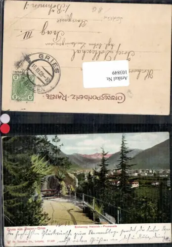 103849,Gruss aus Bozen Gries Erzherzog Heinrich Promenade 1908