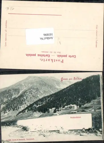 103896,Gruss aus Sulden Suldenhotel Trentino Südtirol 1900
