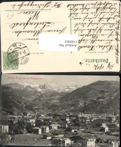 110583,Trentino Bozen Gries m. Rosengarten Dolomiten