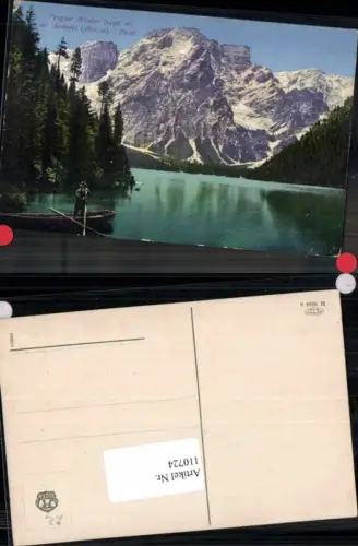 110724,Trentino Pragser Wildsee Prags Seekofel Schluderbach Tolle Karte Südtirol Boot