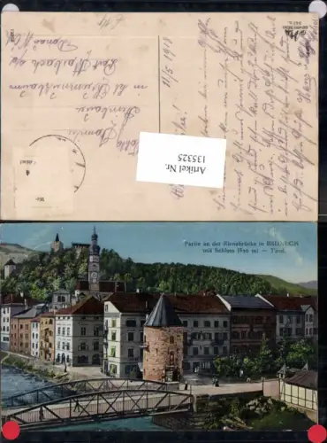 135325,Trentino Partie Rienzbrücke in Bruneck Brunico 1915