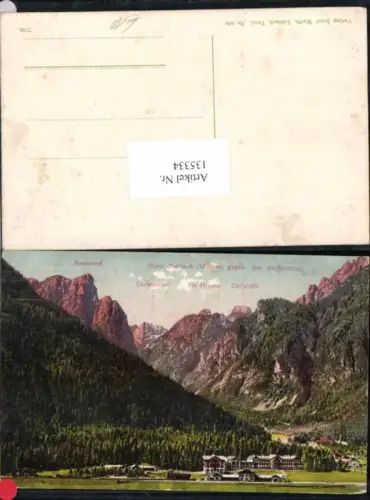 135334,Trentino Hotel Toblach Ampezzotal Cortina 1910