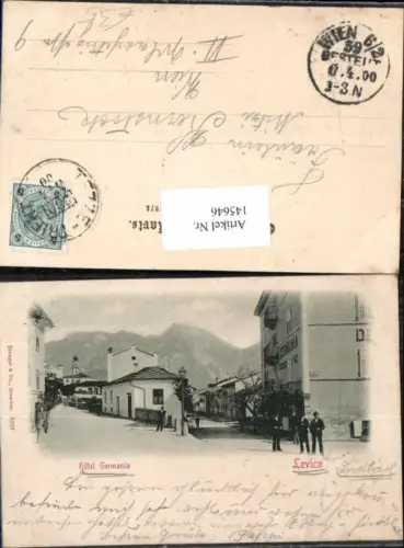 145646,Trentino Seltene AK Levico Hotel Germania 1900 Bahnpost Tezze - Trient Zug 239