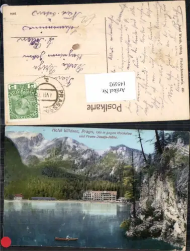 145692,Trentino Hotel Wildsee Prags 1910 pub Werth Josef Olang 486
