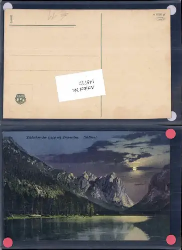 145712,Trentino Tolle AK Toblach Sexten Dolomiten im Mondschein Mon Toblachersee See