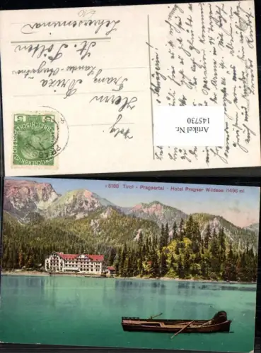 145730,Trentino Tirol Pragsertal Prags Hotel Wildsee m. Boot 19